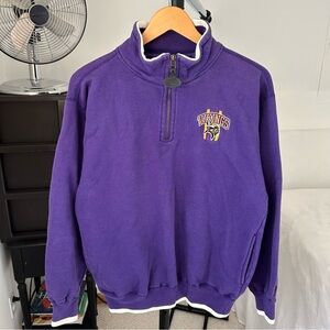Vintage Pro Player Minnesota Vikings Football 1/4 Zip Pullover Sweatshirt Medium